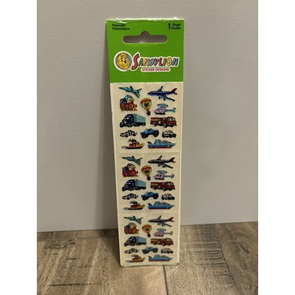 Vintage SandyLion Prismatic Mini Vehicles Transportation Stickers Sealed